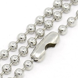 304 Stainless Steel Ball Chain Necklaces, with Connectors