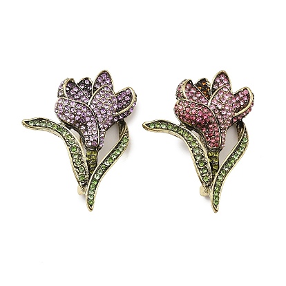 Броши из сплава тюльпанов со стразами для одежды рюкзака