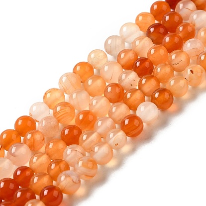 Natural Agate Beads Strands, Dyed & Heated, Round