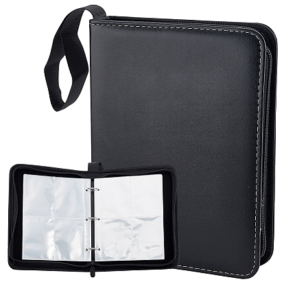 Альбом для игровых карт из искусственной кожи с полиэстеровым держателем, коллекционное хранилище, с железными связующими кольцами, для игровой карты