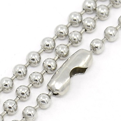 304 Stainless Steel Ball Chain Necklaces, with Connectors