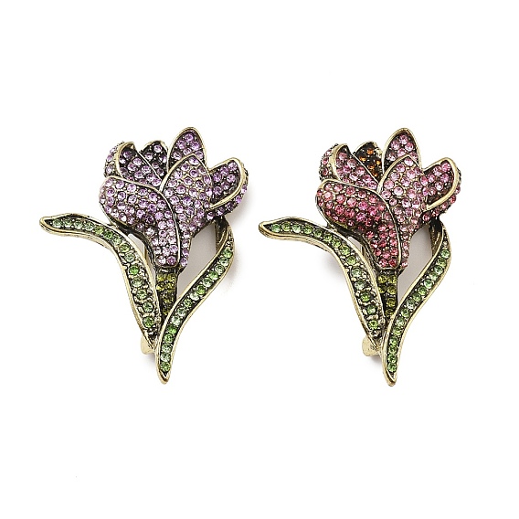 Броши из сплава тюльпанов со стразами для одежды рюкзака