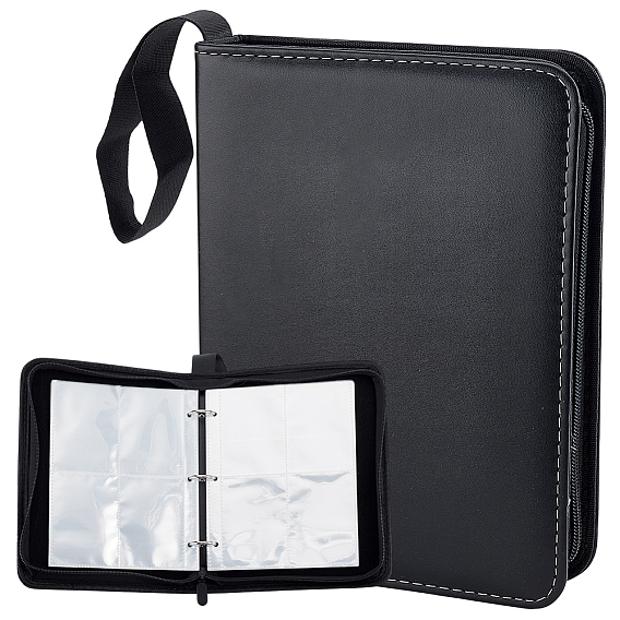 Альбом для игровых карт из искусственной кожи с полиэстеровым держателем, коллекционное хранилище, с железными связующими кольцами, для игровой карты