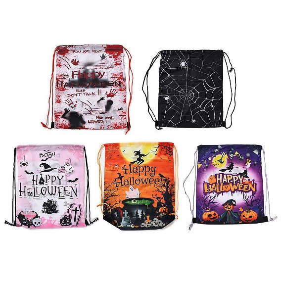 Polyester Backpacks, Nylon Rope Drawstring Bags, Halloween Theme