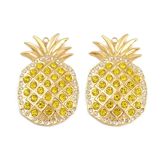 304 подвески из нержавеющей стали Rhinstone, ананас
