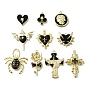 Подвески из сплава с черной эмалью в готическом стиле, золотые