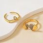 Латунные микропаве кубические цирконии регулируемые манжеты открытые кольца для женщин, золотой и серебряный