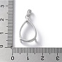 Placage en rack plaqué rhodium 925 pendentifs en argent sterling, paramètres de cabochon, réglage du panier à griffes en forme de larme, avec cachet 925