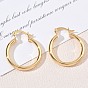 Brass Hoop Earrings for Women, Round