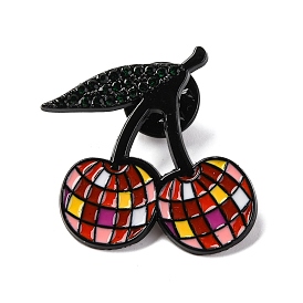 Disco Cherry Alloy Brooches, Fruit Enamel Pins