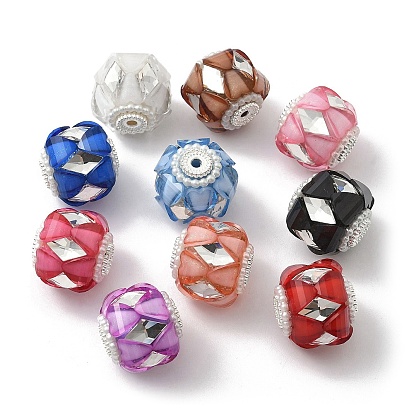 Прозрачные акриловые бусины, круглые, абс пластик перламутровый и стекло и сплав, для ручек с бусинами, брелки, ювелирные изделия и ремесла