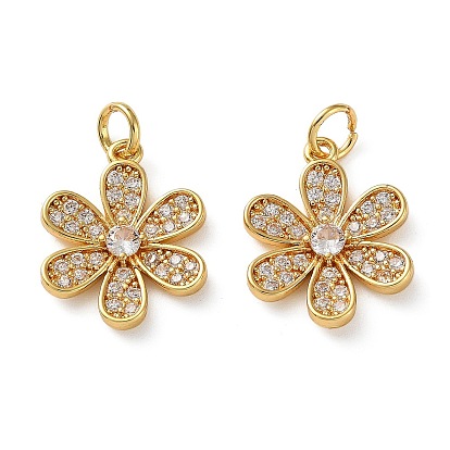 Латунные микропаве прозрачные подвески с фианитом, 