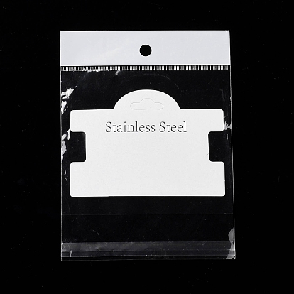 Paper Hair Clip Display Cards, with OPP Cellophane Bags, Rectangle with Word Stainless Steel