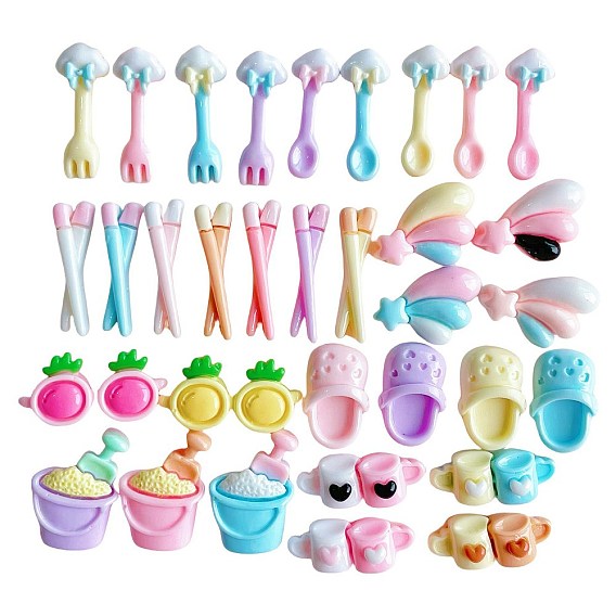 Кабошоны из смолы, разноцветные