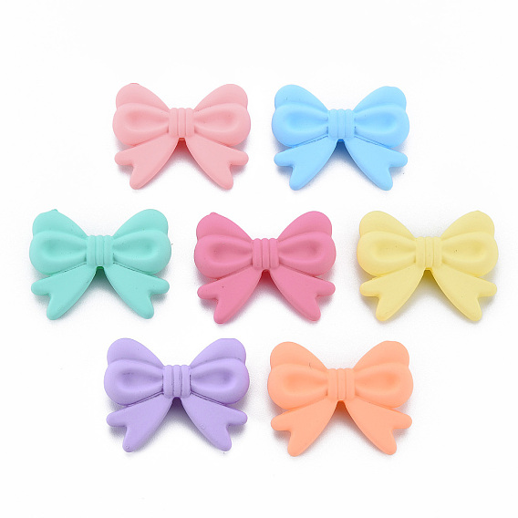 Непрозрачные акриловые бусины, бантом