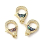 Латунный микро pave прозрачный кубический цирконий лобстер, с эмалью и ракушкой, долговечный, без свинца и без кадмия, реальный 18 k позолоченный