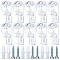 2 Sets Curtain Clear P Clips Hook, Plastic Roller Blind Clips, Child Safety Chain Cord Hooks for Vertical Roman Roller Blinds, with Iron Screws & Plastic Anchor Plugs