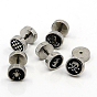 Style punk rock 304 manomètres à vis en acier inoxydable, bouchons de lobe d'oreille, avec l'émail, 12mm, pin: 1 mm