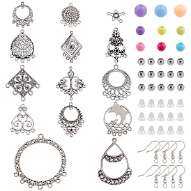 CHGCRAFT DIY 14 Pair Chandelier Earrings Makings Kit, Including Alloy Links & Pendants, Acrylic Beads, Brass Spacer Beads & Earring Hooks