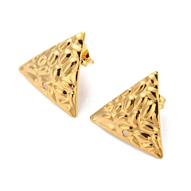 304 Stainless Steel Stud Earring Findings, Textured Triangle
