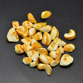 Dyed Natural Shell Nuggets Chips Beads, 9~14x6~10mm, Hole: 1mm, about 560pcs/500g