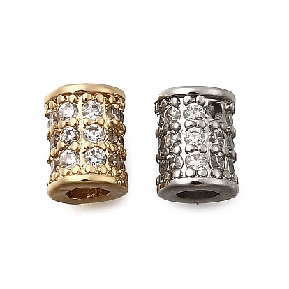 Латунные микро проложить кубического циркония бусы, колонка