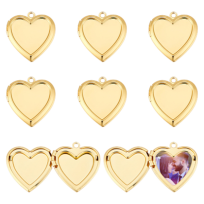 8шт. 304 подвески-медальоны из нержавеющей стали, фото прелести рамка для ожерелья, сердце