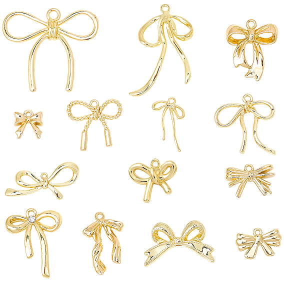 42шт 14 стили подвески из сплава с гальванопокрытием, бантом прелести, без свинца, без кадмии и без никеля