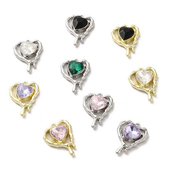 Кулон с плавящимся стеклянным сердцем, со сплавочной фурнитурой, без свинца и без кадмия