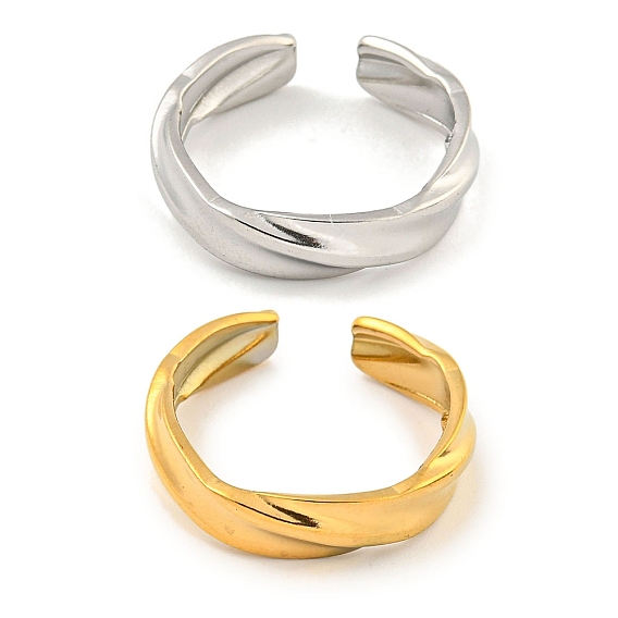 Твист 304 кольца на палец с открытой манжетой из нержавеющей стали для унисекс