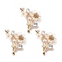 Alloy Rhinestone Brooches, Flower ABS Imitaiton Pearl Beads Lapel Pin, Cadmium Free & Lead Free