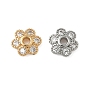 Колпачки для бусин из прозрачного кубического циркония из латуни, цветок