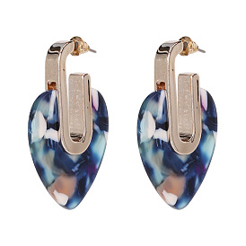 Heart-shaped acrylic earrings for women, trendy and stylish.