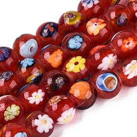 Ручной MILLEFIORI Стеклянные круглые бусины пряди