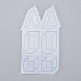 Solid Geometry Shape Silicone Molds, for DIY Earrings, Pendant Necklace Jewelry Silicone Resin Casting Mold