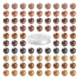100Pcs 8mm Natural Mookaite Round Beads, with 10m Elastic Crystal Thread, for DIY Stretch Bracelets Making Kits