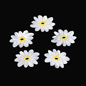 Натуральный белый оболочки подвески, подвески-цветы из желтой эмали