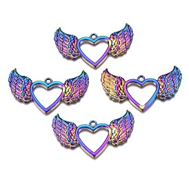 Alloy Pendants, Cadmium Free & Nickel Free & Lead Free, Heart with Wing