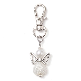 Angel ABS Plastic Pendant Decorations, Alloy Swivel Clasp Charm for Bag Key Ornaments