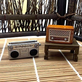 Alloy Mini Imitation Radio Decoration, for Dollhouse Accessories, Pretending Prop Decorations