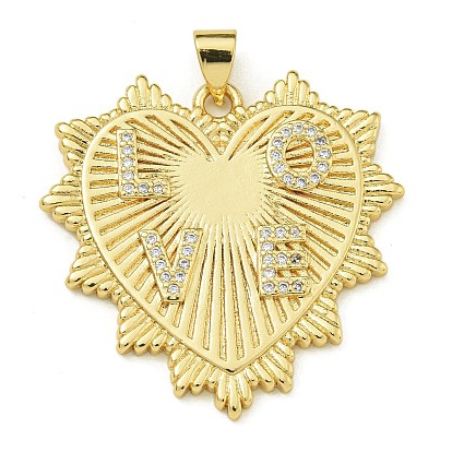 Покрытие стойки латунь микропаве прозрачные подвески из кубического циркония, долговечный, без свинца и без кадмия, сердце любовное письмо