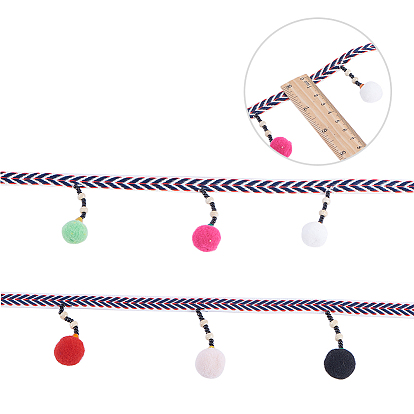 NBEADS Hanging Woolen Yarn Tassel Decoration, with Pom Pom Ball