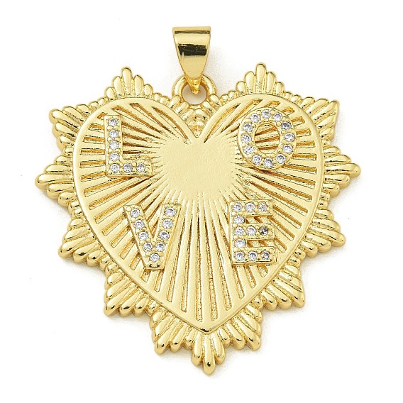 Покрытие стойки латунь микропаве прозрачные подвески из кубического циркония, долговечный, без свинца и без кадмия, сердце любовное письмо