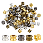 120pcs 4 couleurs perles européennes en alliage de style tibétain, Perles avec un grand trou   , baril