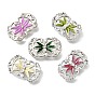 Латунные хрустальные стразы овальные с цветочными многорядными звеньями, Эмаль стиле, без кадмия и без свинца, стойки покрытие, платина