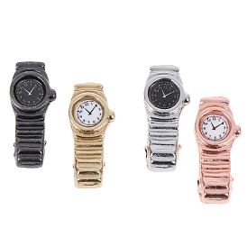 Alloy Mini Watch, for Miniature Doll Home Decoration