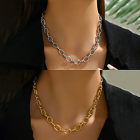 Stainless Steel Oval Link Chain Necklacces