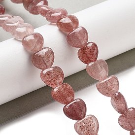 Natural Strawberry Quartz Beads Strands, Heart