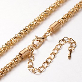 Fabricación de collar de cadena de palomitas de maíz de hierro, con broches de langosta de la aleación de la garra y las cadenas finales de hierro, 29.9 pulgada