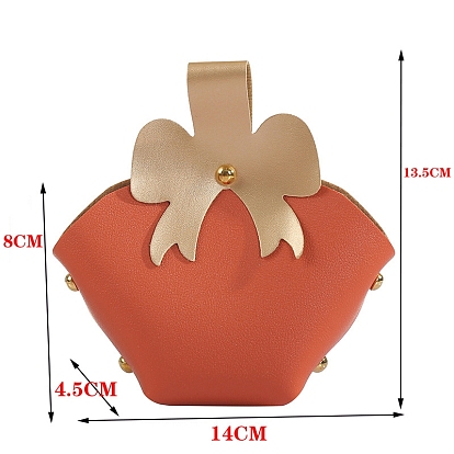 Imitation Leather Bowknot Pouches, Candy Gift Bags Christmas Party Wedding Favors Bags